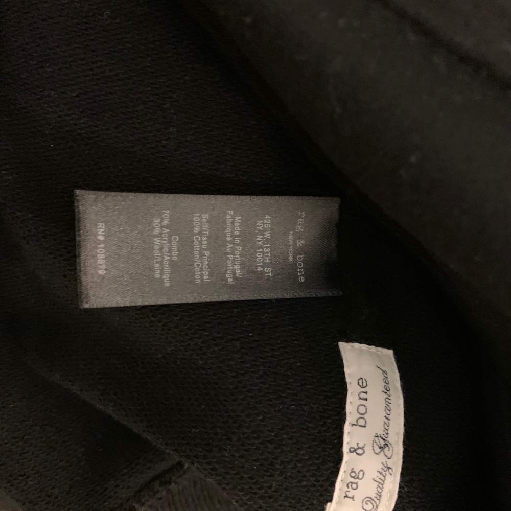 Rag & Bone Arden Varsity Jacket Black Gray Sz L - image 5